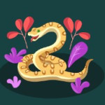 Snake and Flowers